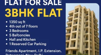 3BHK Flat for Sale in Friends Apartment I.P. Extension Patparganj New Delhi