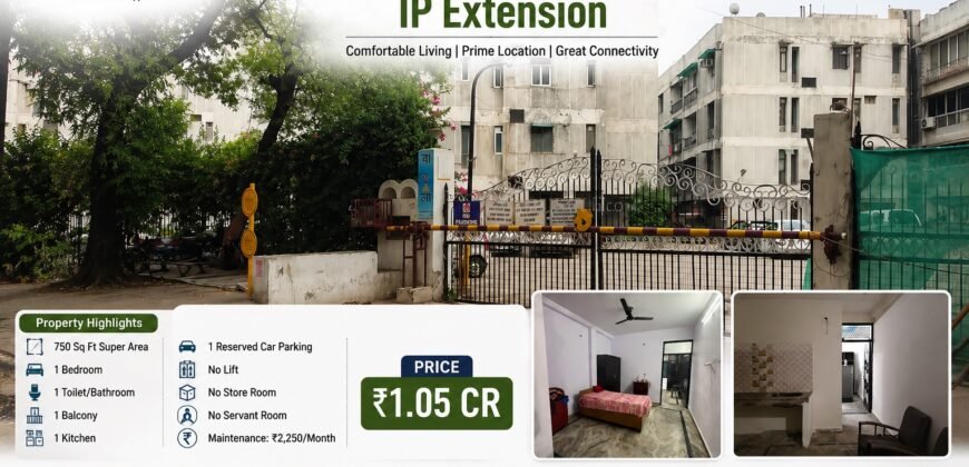 1 BHK Flat for Sale | Bathla Apartment, IP Extension Patparganj