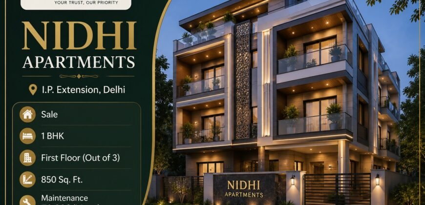 1 BHK Flat in Nidhi Apartments, IP Extension Patparganj
