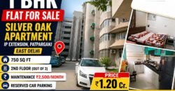 1 BHK Flat for Sale in Silver Oak Apartment, IP Extension, Patparganj