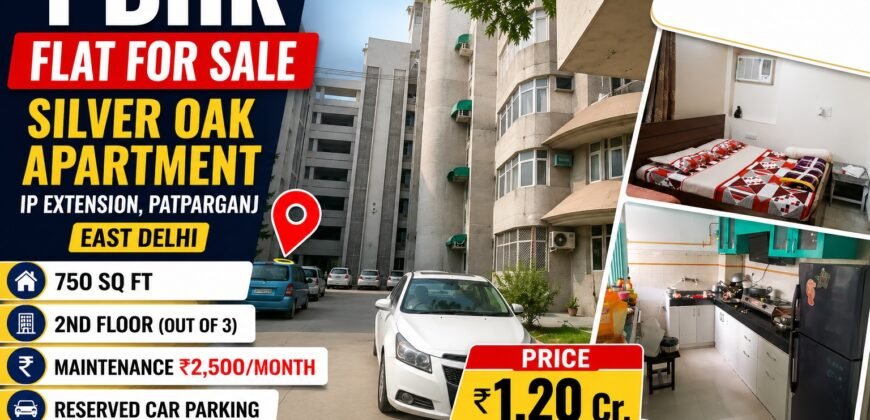 1 BHK Flat for Sale in Silver Oak Apartment, IP Extension, Patparganj