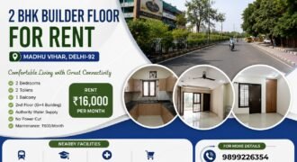 2 BHK Builder Floor for Rent in Madhu Vihar, IP Extension, Patparganj