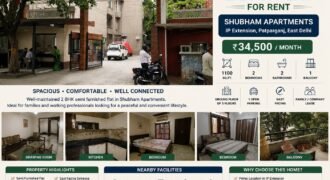 2 BHK Flat for Rent in Shubham Apartments, IP Extension, Patparganj