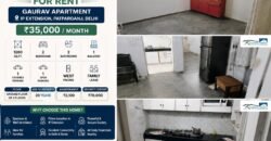 2 BHK Flat for Rent in Gaurav Apartment, IP Extension, Patparganj