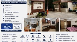 2 BHK Flat for Rent in Karishma Apartment, IP Extension, Patparganj, East Delhi