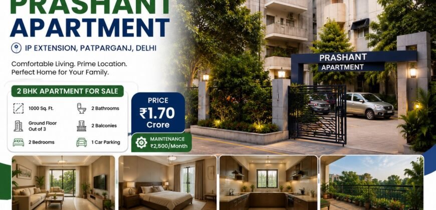 2 BHK Flat for Sale Prashant Apartment, IP Extension