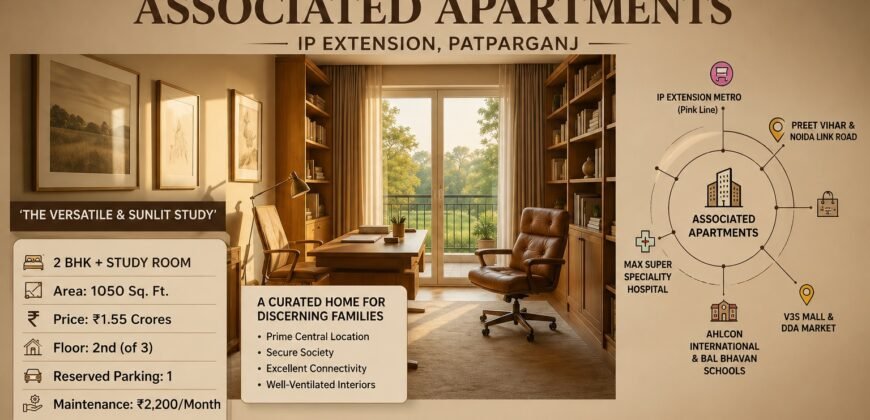 2 BHK Flat for Sale Associated Apartments IP Extension