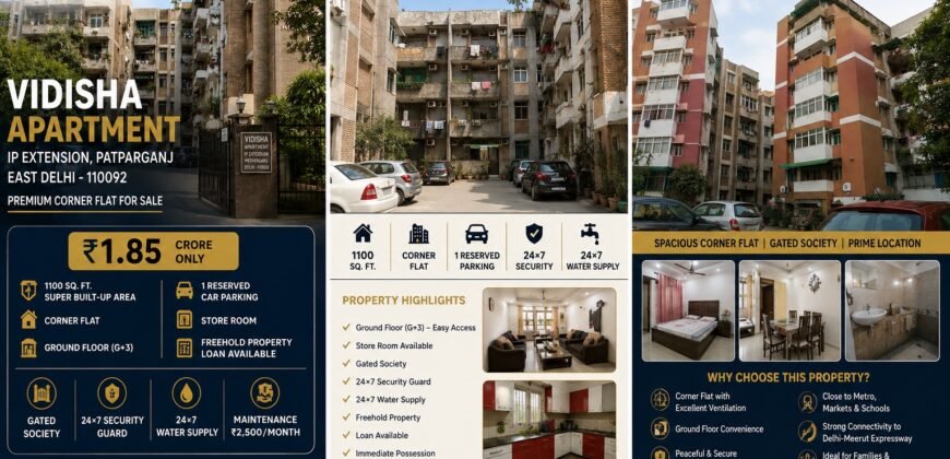 2 BHK Flat for Sale in Vidisha Apartment IP Extension, Patparganj