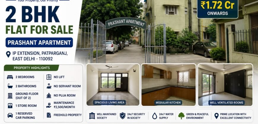 Buy 2 BHK Flat in Prashant Apartment, IP Extension