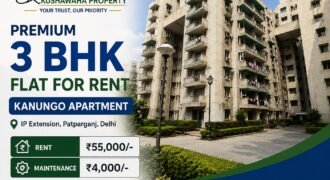 3 BHK Flat for Rent | Kanungo Apartment, IP Extension, Patparganj