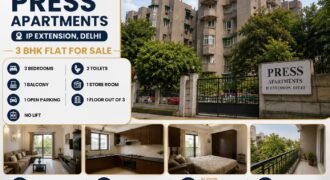 3 BHK Flat | Press Apartments IP Extension, Patparganj | 1200 Sq Ft
