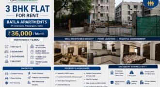 3 BHK Flat for Rent Batla Apartments IP Extension, Patparganj