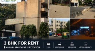 3 BHK Flat for Rent, Kailash Apartment, IP Extension, Patparganj