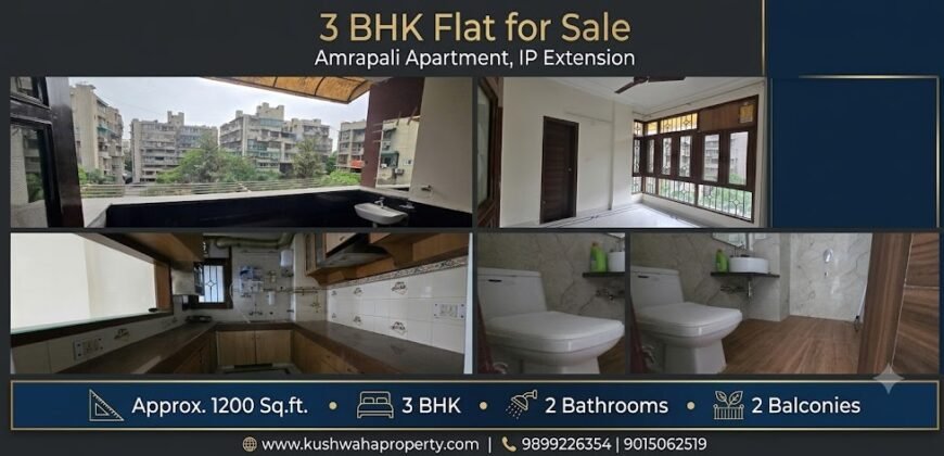 3 BHK Flat for Rent in Milan Vihar Apartment IP Extension