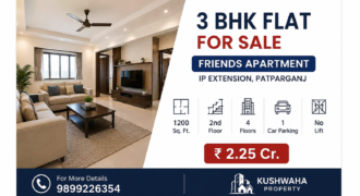 3 BHK Flat for Sale in Friends Apartment IP Extension Patparganj East Delhi