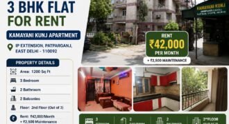3 BHK Flat in Kamayani Kunj Apartment, IP Extension, Patparganj