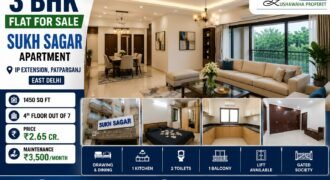 Buy 3 BHK Flat in Sukh Sagar Apartment, Patparganj, East Delhi