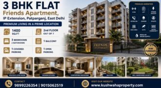 3 BHK Semi-Furnished Flat in Friends Apartment IP Extension