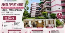 3 BHK + Servant Room Flat for Sale in Aditi Apartment IP Extension