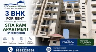 Fully Furnished 3 BHK for Rent in Sita Ram Apartment, IP Extension, Patparganj