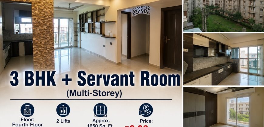 3 BHK + Servant Room flat in Pharma Apartment, IP Extension