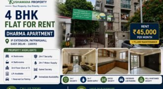 4 BHK Flat for Rent in Dharma Apartment, IP Extension, Patparganj