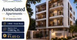 2 BHK + Study Room | Associated Apartments, IP Extension Patparganj