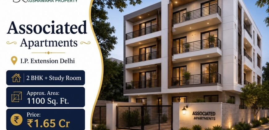2 BHK + Study Room | Associated Apartments, IP Extension Patparganj