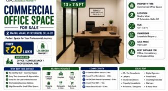 Commercial Office Space for Sale | Madhu Vihar, IP Extension Patparganj