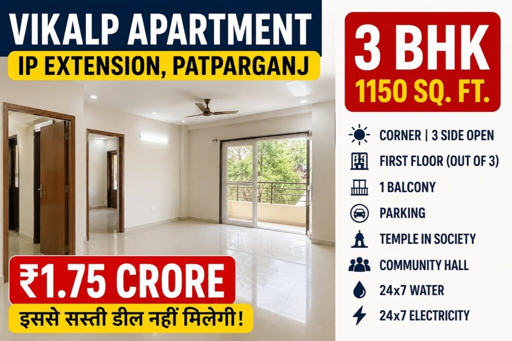 IP Extension, Patparganj, 3 BHK Flat for Sale