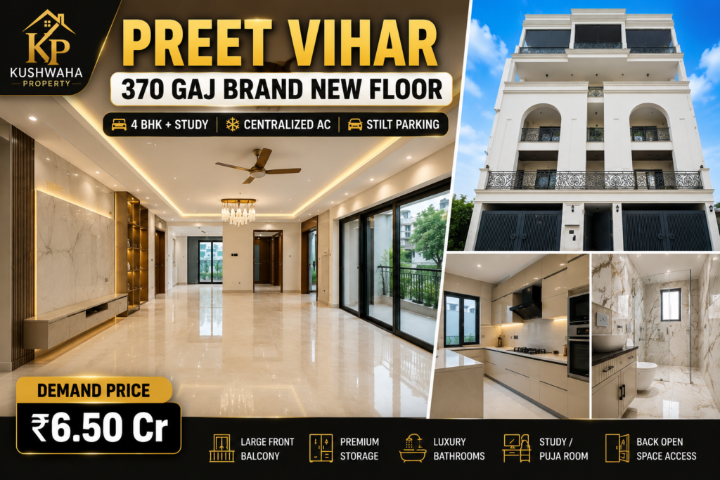 Preet Vihar Floor for Sale , 4 BHK New Luxury Builder Floor