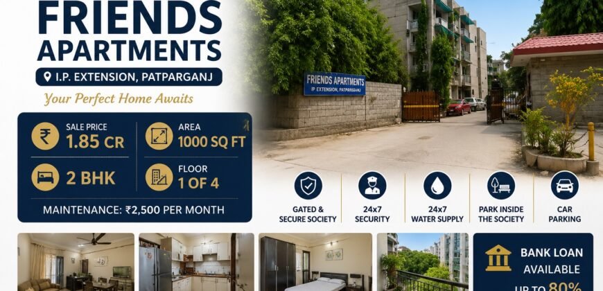 Friends Apartment 2 BHK Flat for Sale IP Extension