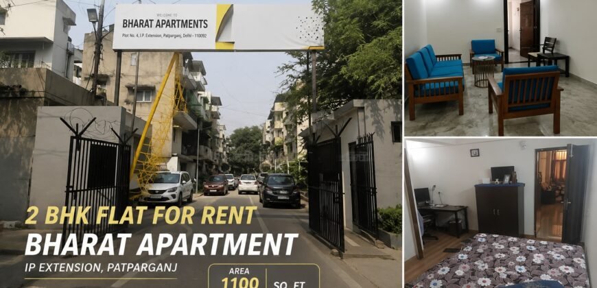 2 BHK for Rent in Bharat Apartment, IP Extension, Patparganj