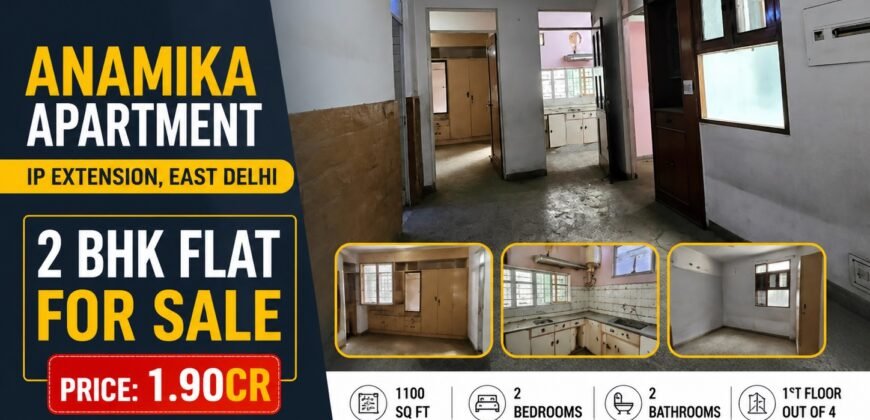 Available 2 BHK Flat in Anamika Apartment, Patparganj