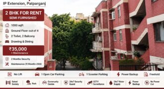 2 BHK for Rent in Kallol Apartment, IP Extension, Patparganj