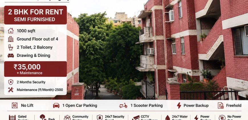 2 BHK for Rent in Kallol Apartment, IP Extension, Patparganj