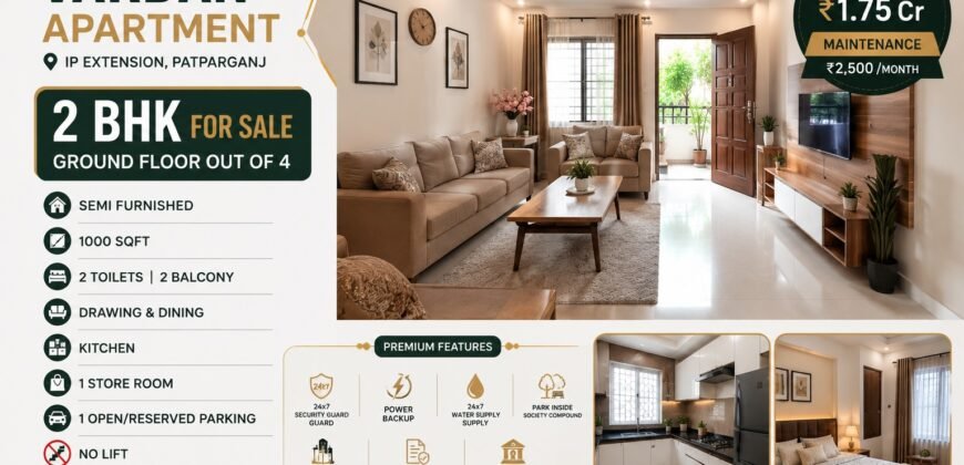 Ground Floor 2 BHK for Sale in Vardan Apartment, IP Extension