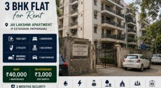 3 BHK Property for Rent, Jai Lakshmi Apartment, IP Extension