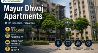 3 BHK Rental Flat in Mayur Dhwaj Apartments, IP Extension