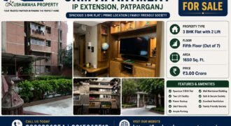 3 BHK flat in SRM Apartment for Sale, IP Extension, Patparganj