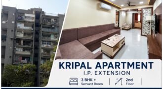 3 BHK with Servant Room for Sale, Kripal Apartment, IP Extension