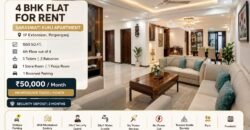 Rental 4 BHK Flat in Saraswati Kunj Apartment, IP Extension