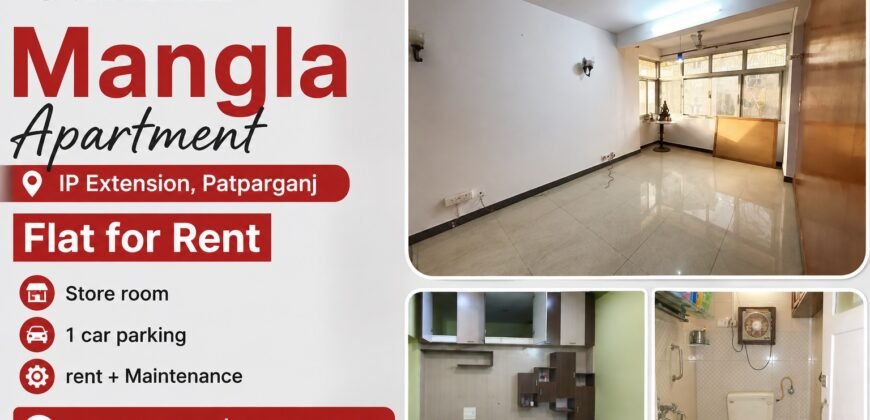 3 BHK Flat for Rent in Mangla Apartment, IP Extension