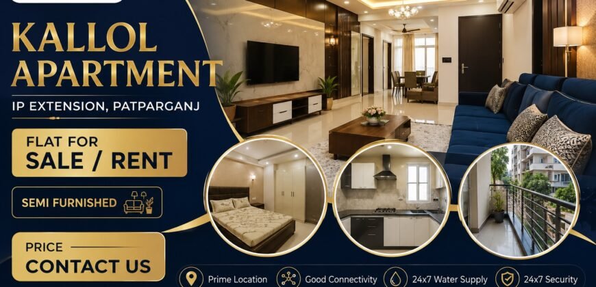 3 BHK Flat for Sale in Kallol Apartment, IP Extension, Patparganj