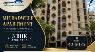 Mitradweep Apartment, 3 BHK for Sale in IP Extension