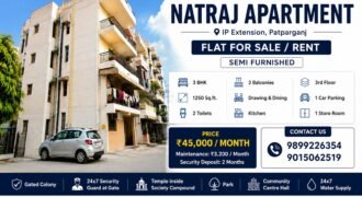 Natraj Apartment – 3 BHK for Rent in IP Extension, Patparganj