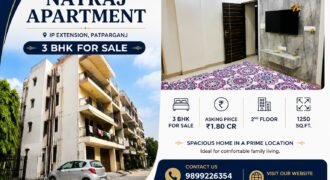 Natraj Apartment – 3 BHK for Sale in IP Extension, Patparganj