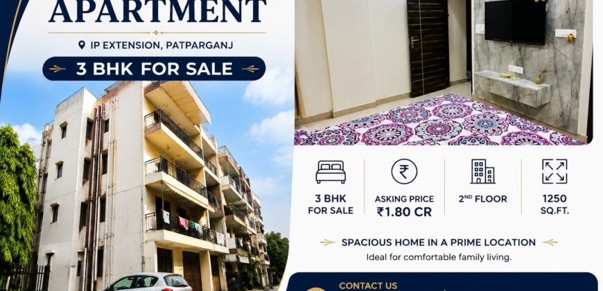 Natraj Apartment – 3 BHK for Sale in IP Extension, Patparganj