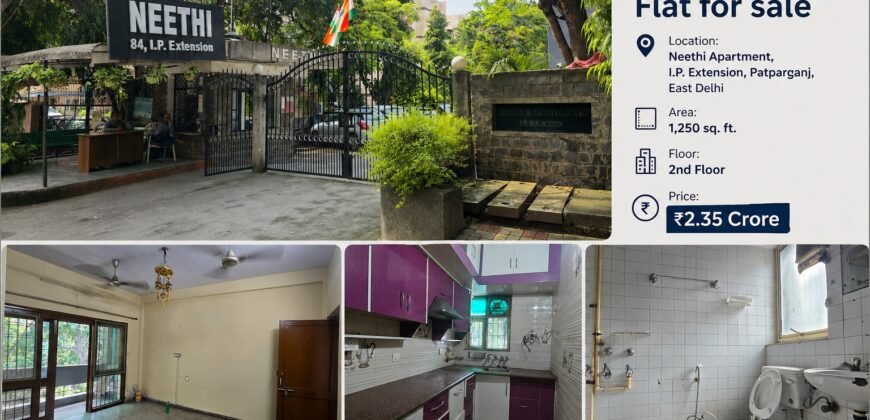 Available 3 BHK Flat in Neethi Apartment, I.P. Extension Patparganj