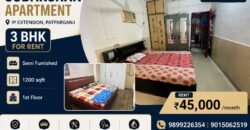 Sudarshan Apartment, 3 BHK for Rent in IP Extension, Patparganj